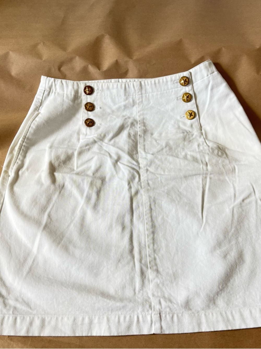 Cutest Sailor Skirt
White Cotton with Gold ⭐️ buttons 
Nautical ⚓️ Vibes All Day